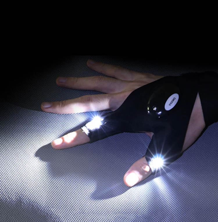 Fishing Gloves With LED Flashlight